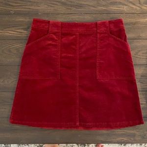 Maison Jules burgundy velvet skirt